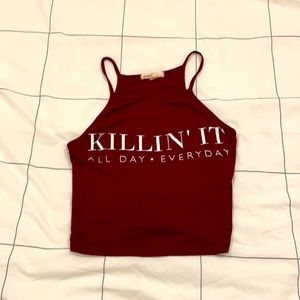 Burgundy crop top